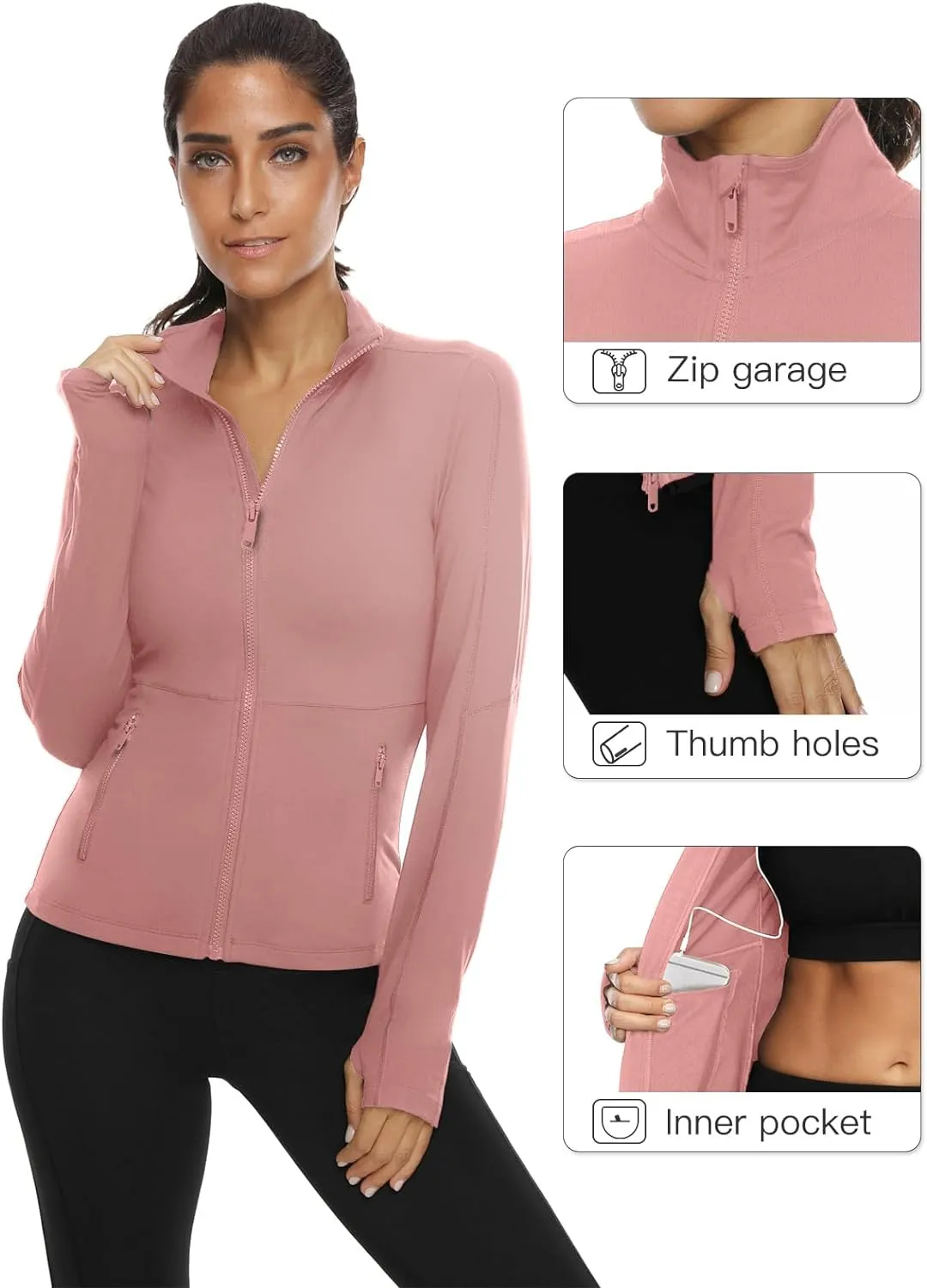 VUTRU Women's Workout Yoga Jacket Full Zip Running Track Jacket