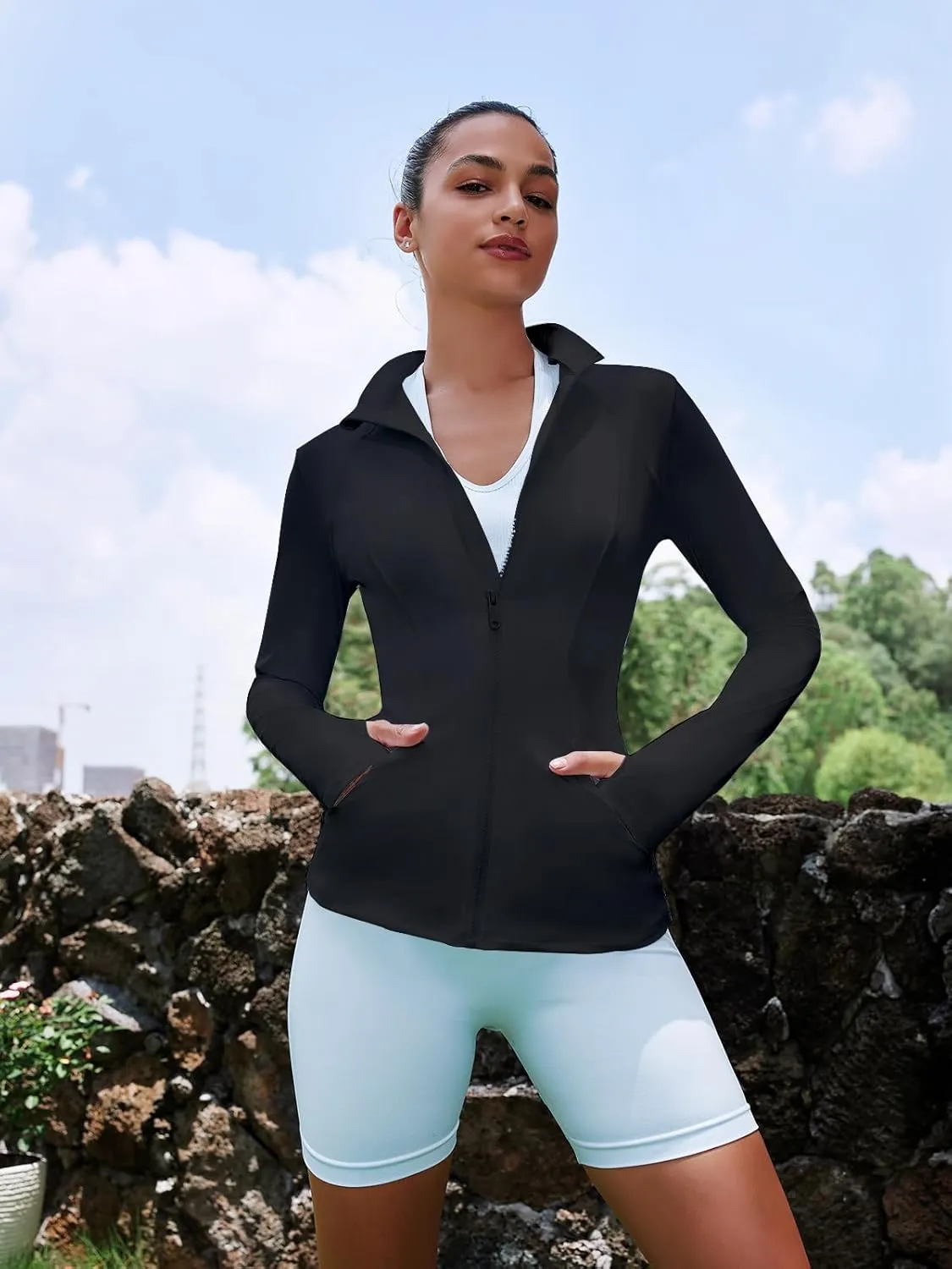 VUTRU Women's Workout Yoga Jacket Full Zip Running Track Jacket
