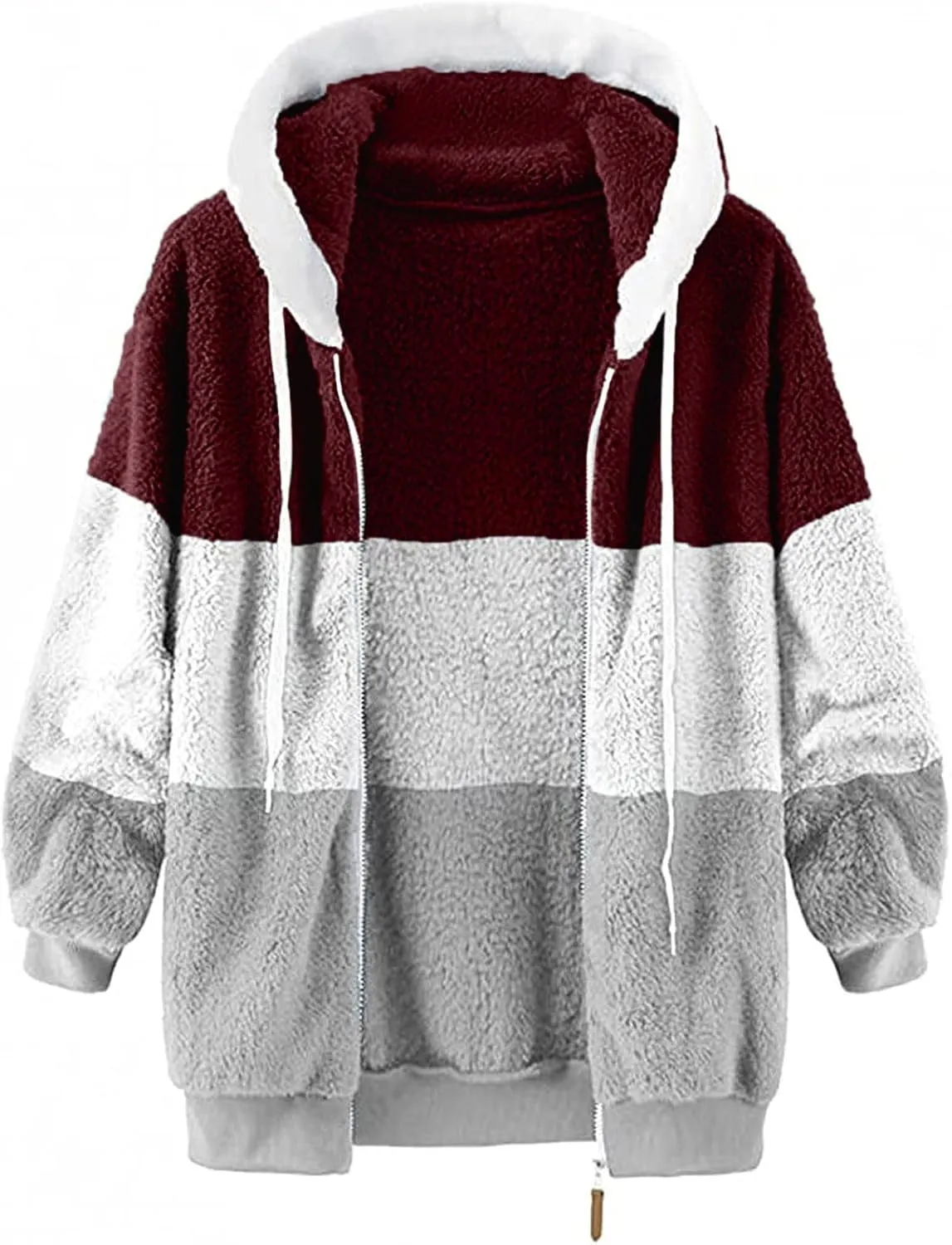 Winter Coat for Women 2023 Faux Fuzzy Plus Size Fashion Sharpa Cardigan Jacket with Pockets Parka Loose Tops Hooded