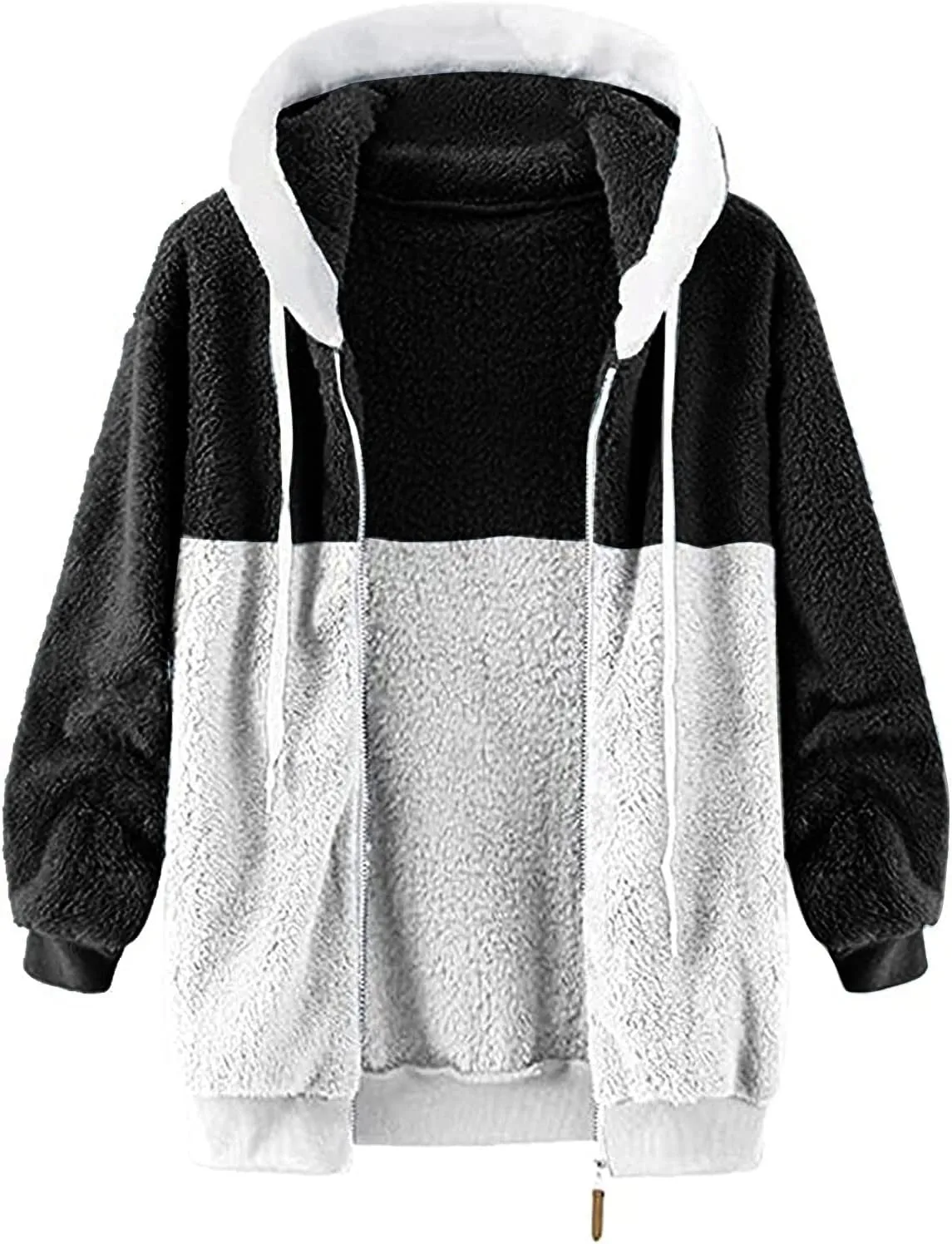 Winter Coat for Women 2023 Faux Fuzzy Plus Size Fashion Sharpa Cardigan Jacket with Pockets Parka Loose Tops Hooded