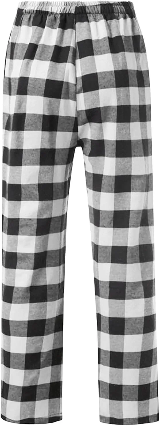 Women Buffalo Plaid Pajama Pants Funny Holiday Elastic Waist Relaxed Fit Soft Sleep Lounge Pjs Bottoms