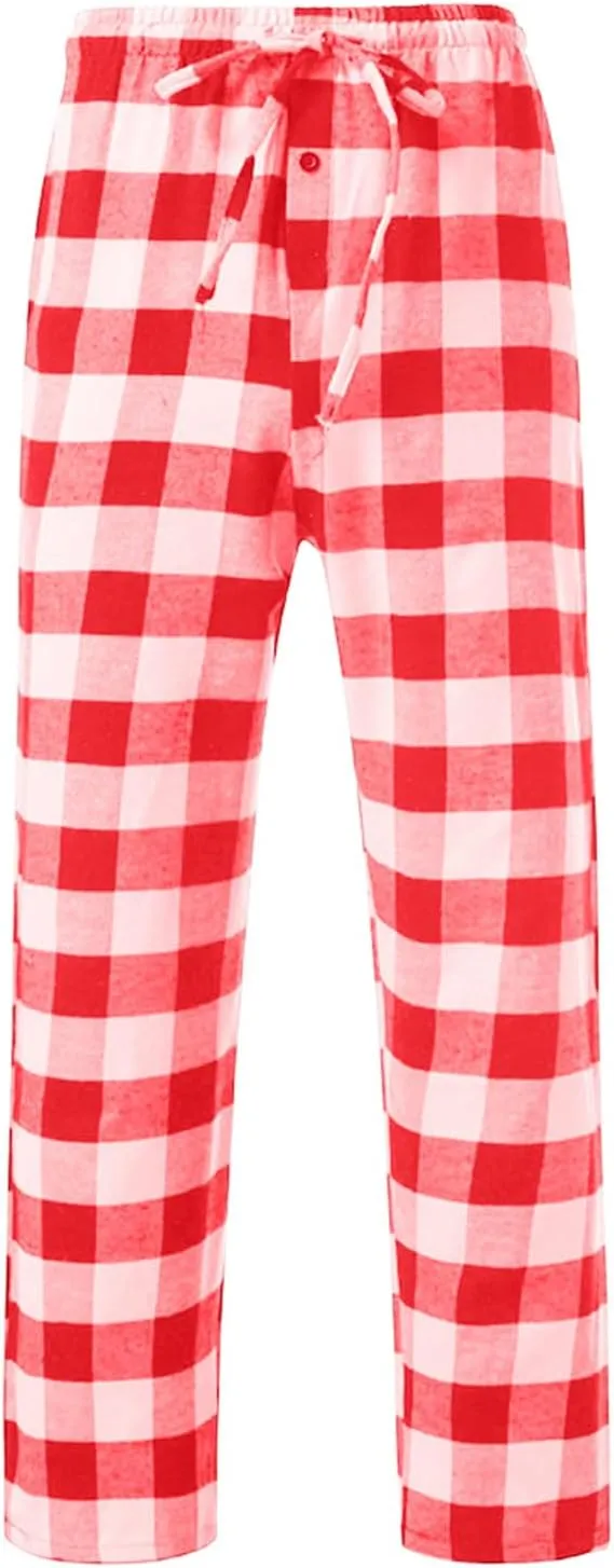 Women Buffalo Plaid Pajama Pants Funny Holiday Elastic Waist Relaxed Fit Soft Sleep Lounge Pjs Bottoms