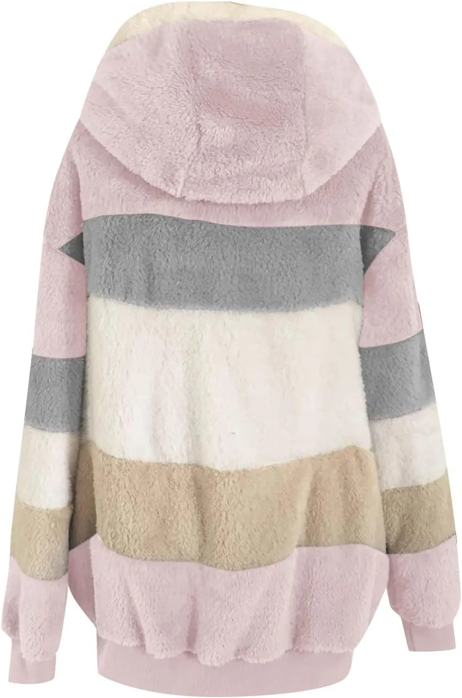 Women Faux Fur Zip Up Hoodies Sherpa Lined Winter Jackets Warm Plush Coat Oversized Fleece Warm Hoodie Outwear