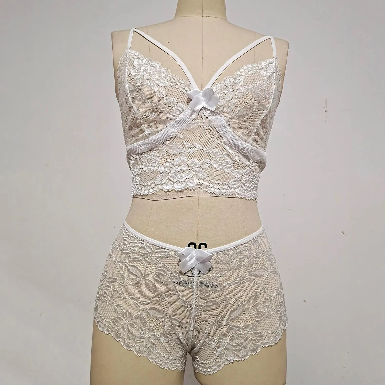 Women Lingerie Set Lace Bralette And Panty Set Strappy Lace Lingerie Plus Size Bralette Bra Two Piece Underwear