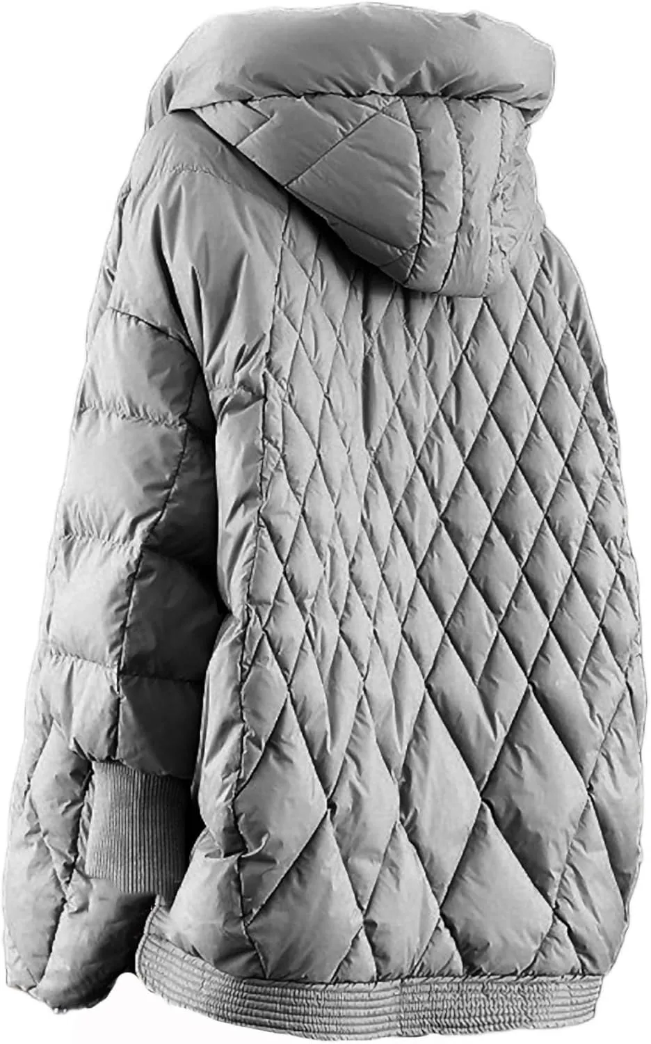 Women Plaid Big Size Warm Down Jacket Hooded Long Sleeve Warm Women Parkas