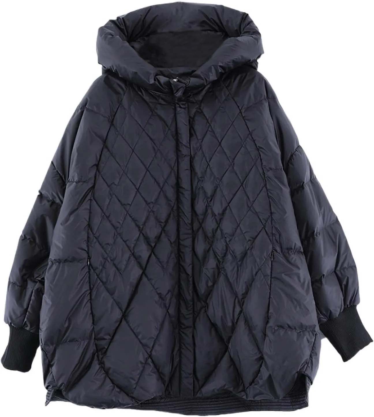 Women Plaid Big Size Warm Down Jacket Hooded Long Sleeve Warm Women Parkas