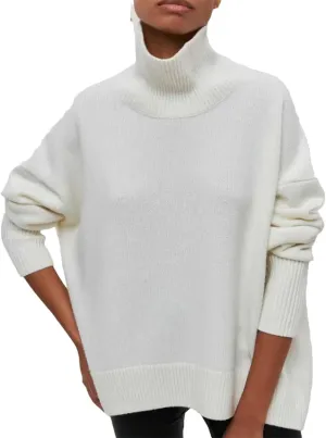 Women Turtleneck Sweaters Thick Warm Knit Pullover Oversized Casual Loose Knit Top