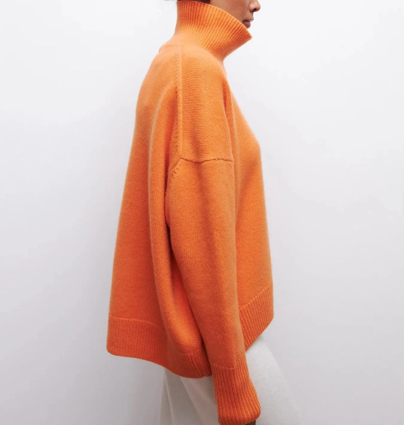 Women Turtleneck Sweaters Thick Warm Knit Pullover Oversized Casual Loose Knit Top
