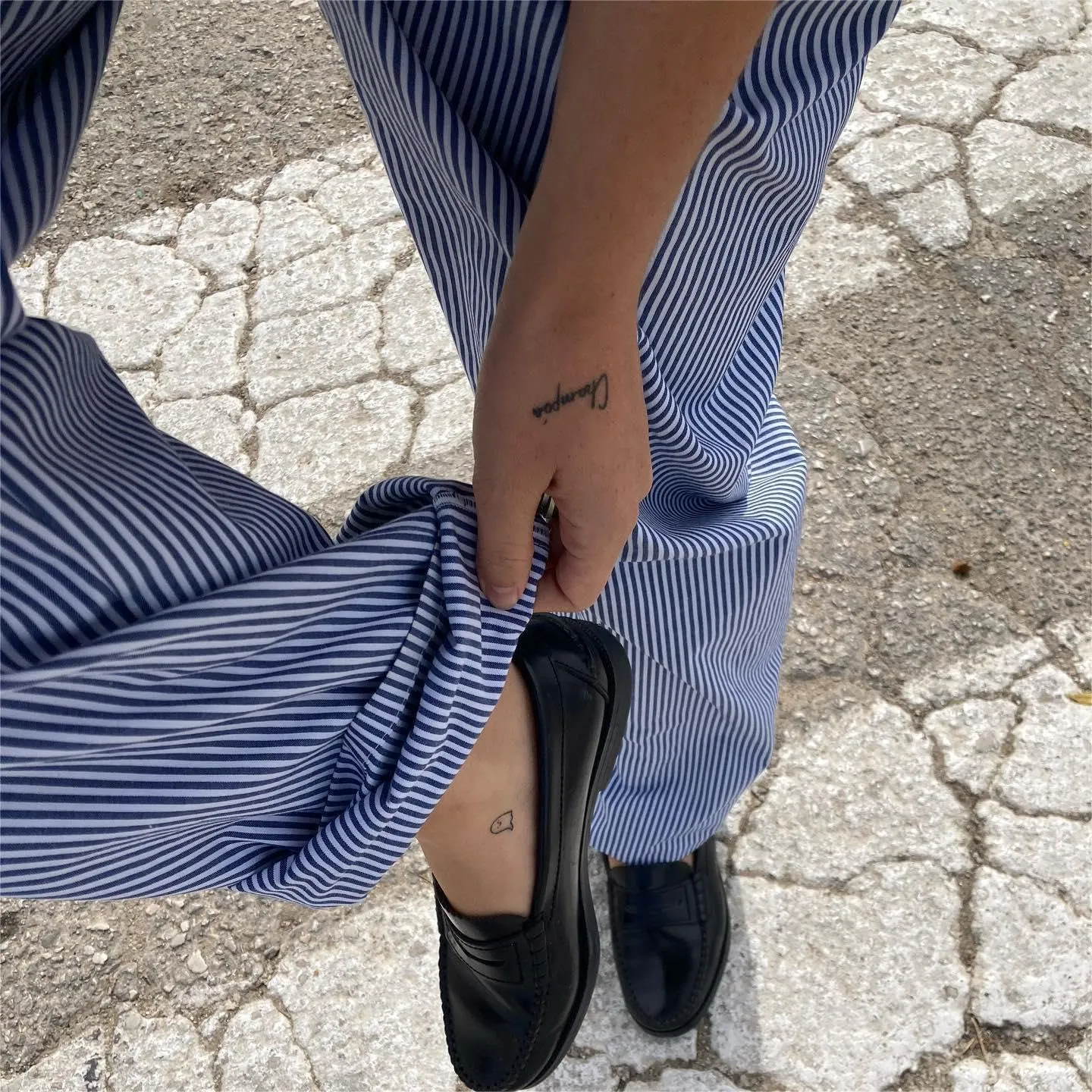 Women Y2k Striped Wide Leg Lounge Pants Straight Elastic Waist Trousers with Pockets Casual Comfy Bottoms