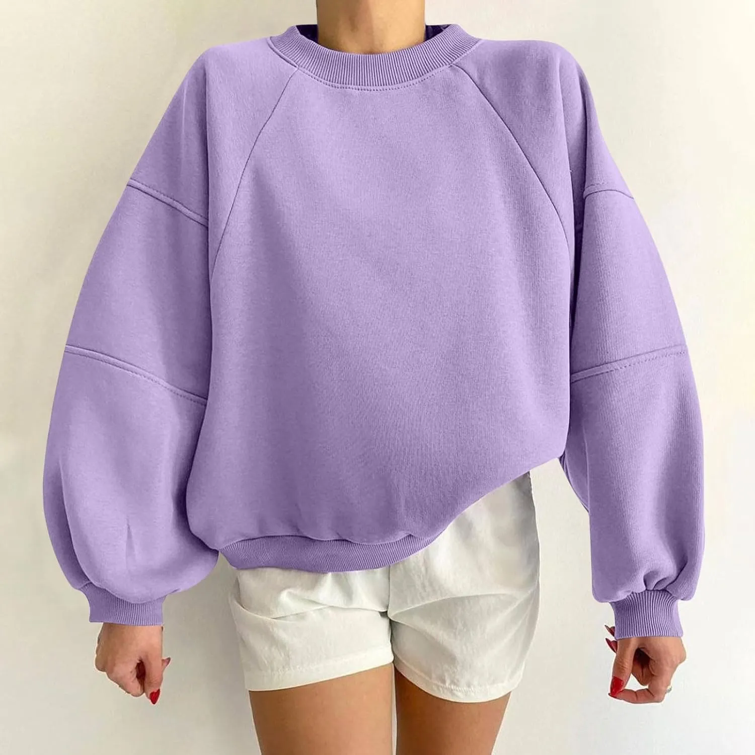 Women Y2k Teen Grils Sweatshirt Oversized Casual Cropped Pullover Crewneck Fleece Lightweight Long Sleeve Loose Tops
