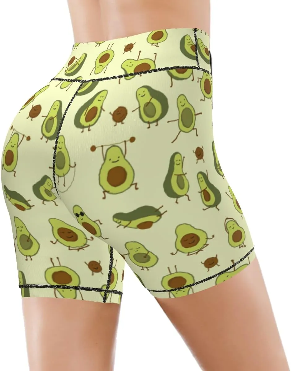 Women's Biker Shorts Tummy Control Yoga Short Exercise Workout Butt Lifting Tights Short Pants,