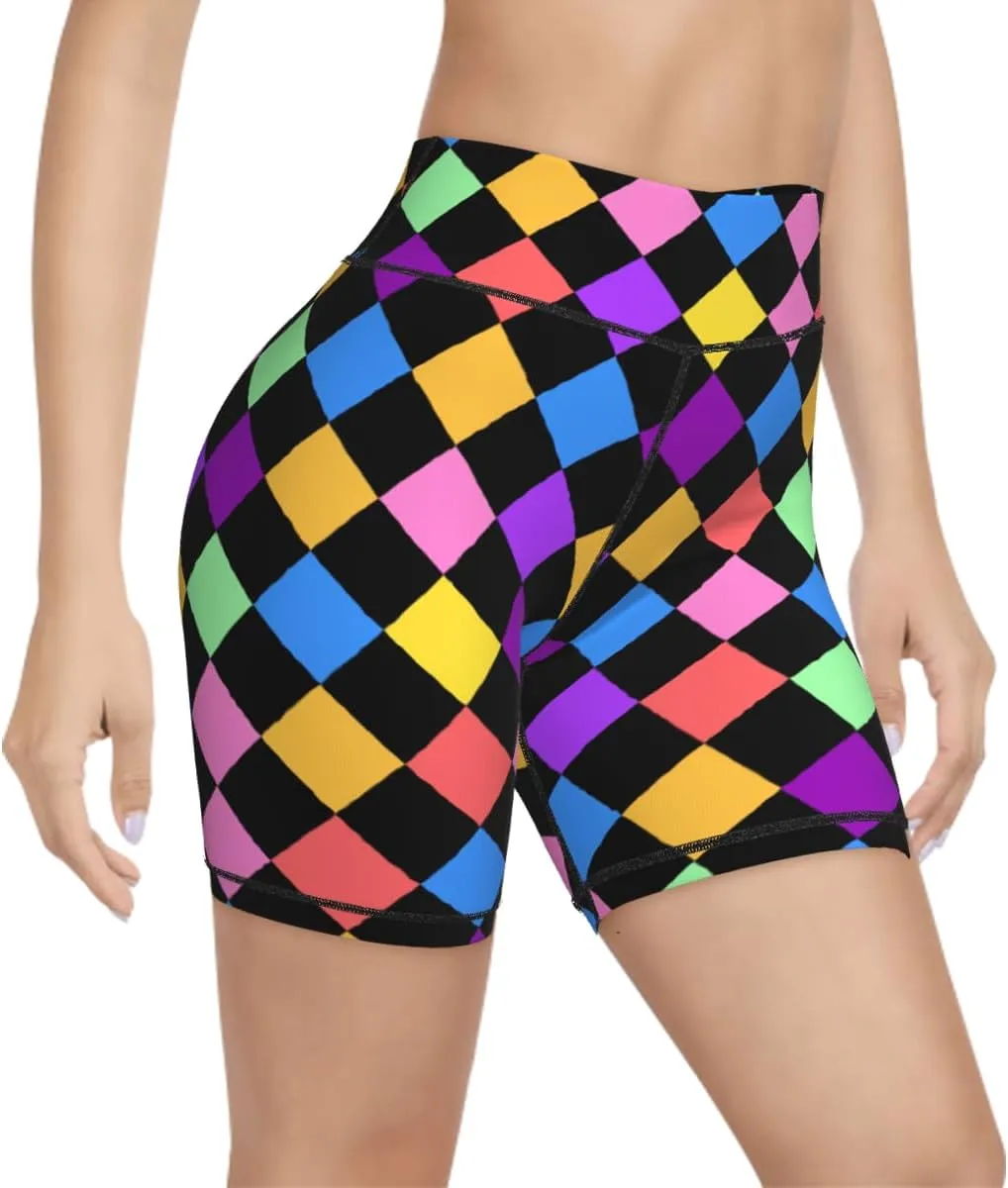Women's Biker Shorts Tummy Control Yoga Short Exercise Workout Butt Lifting Tights Short Pants,