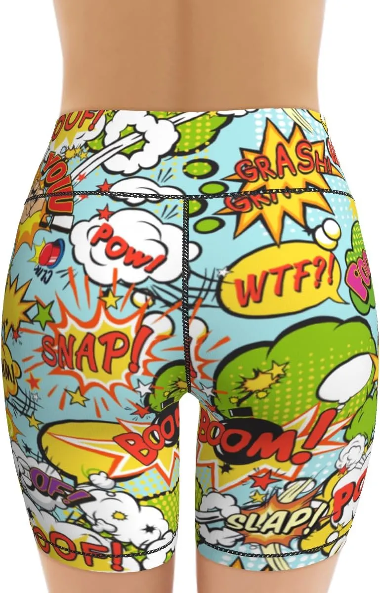 Women's Biker Shorts Tummy Control Yoga Short Exercise Workout Butt Lifting Tights Short Pants,
