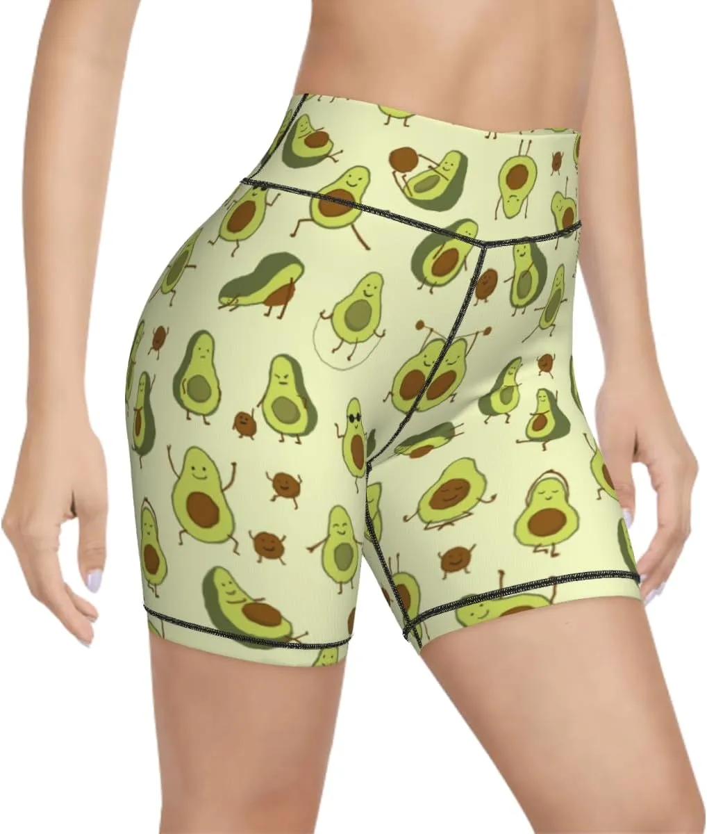 Women's Biker Shorts Tummy Control Yoga Short Exercise Workout Butt Lifting Tights Short Pants,