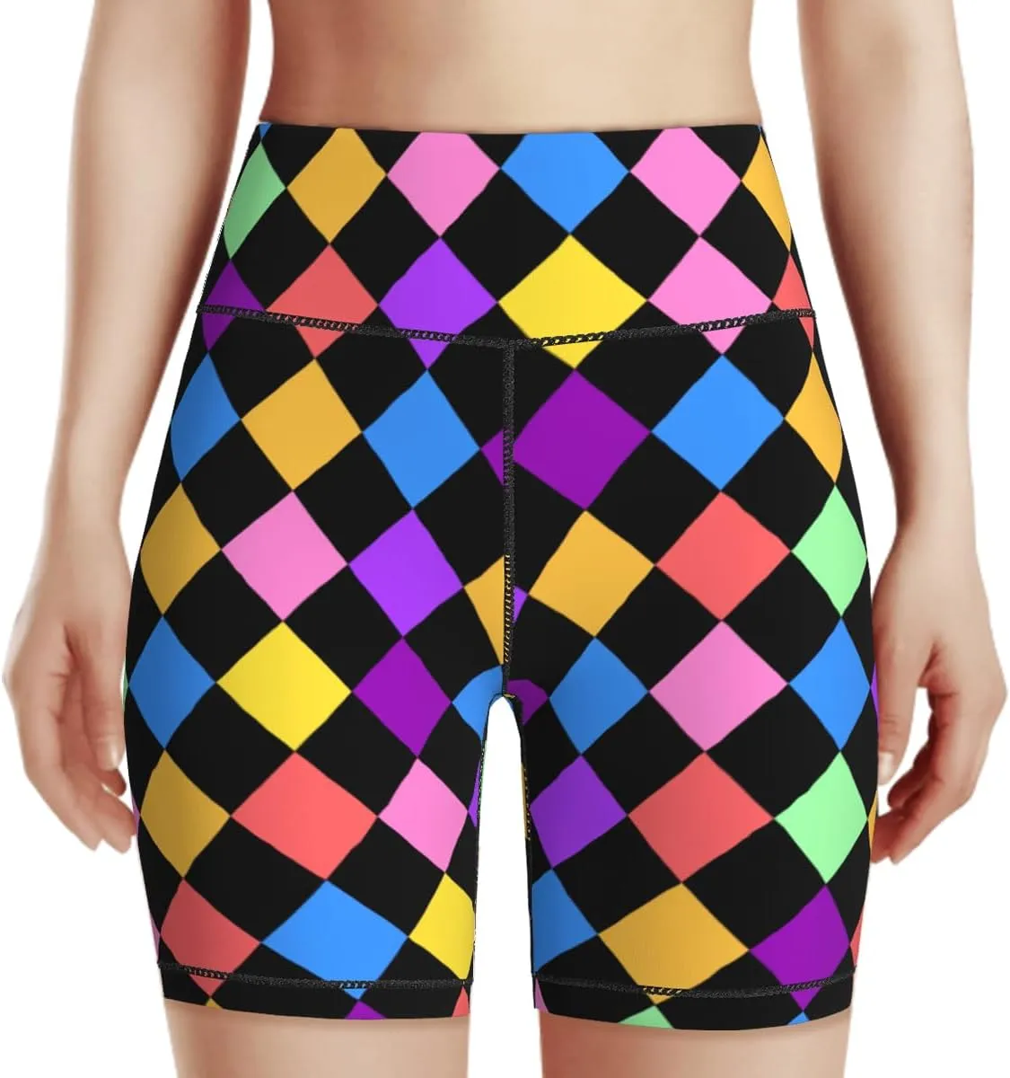 Women's Biker Shorts Tummy Control Yoga Short Exercise Workout Butt Lifting Tights Short Pants,