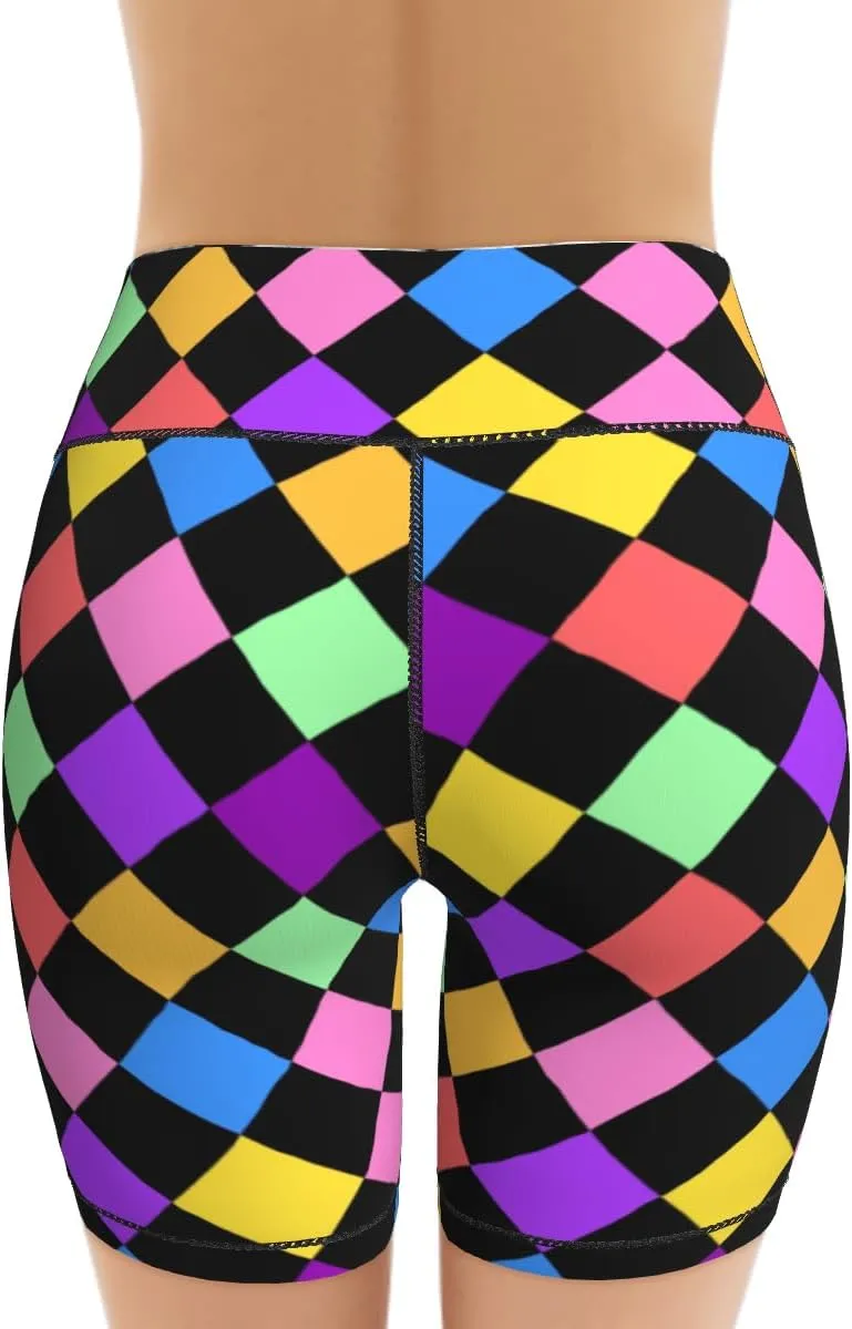 Women's Biker Shorts Tummy Control Yoga Short Exercise Workout Butt Lifting Tights Short Pants,