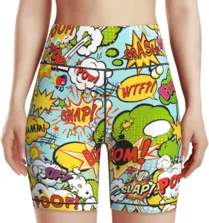 Women's Biker Shorts Tummy Control Yoga Short Exercise Workout Butt Lifting Tights Short Pants,