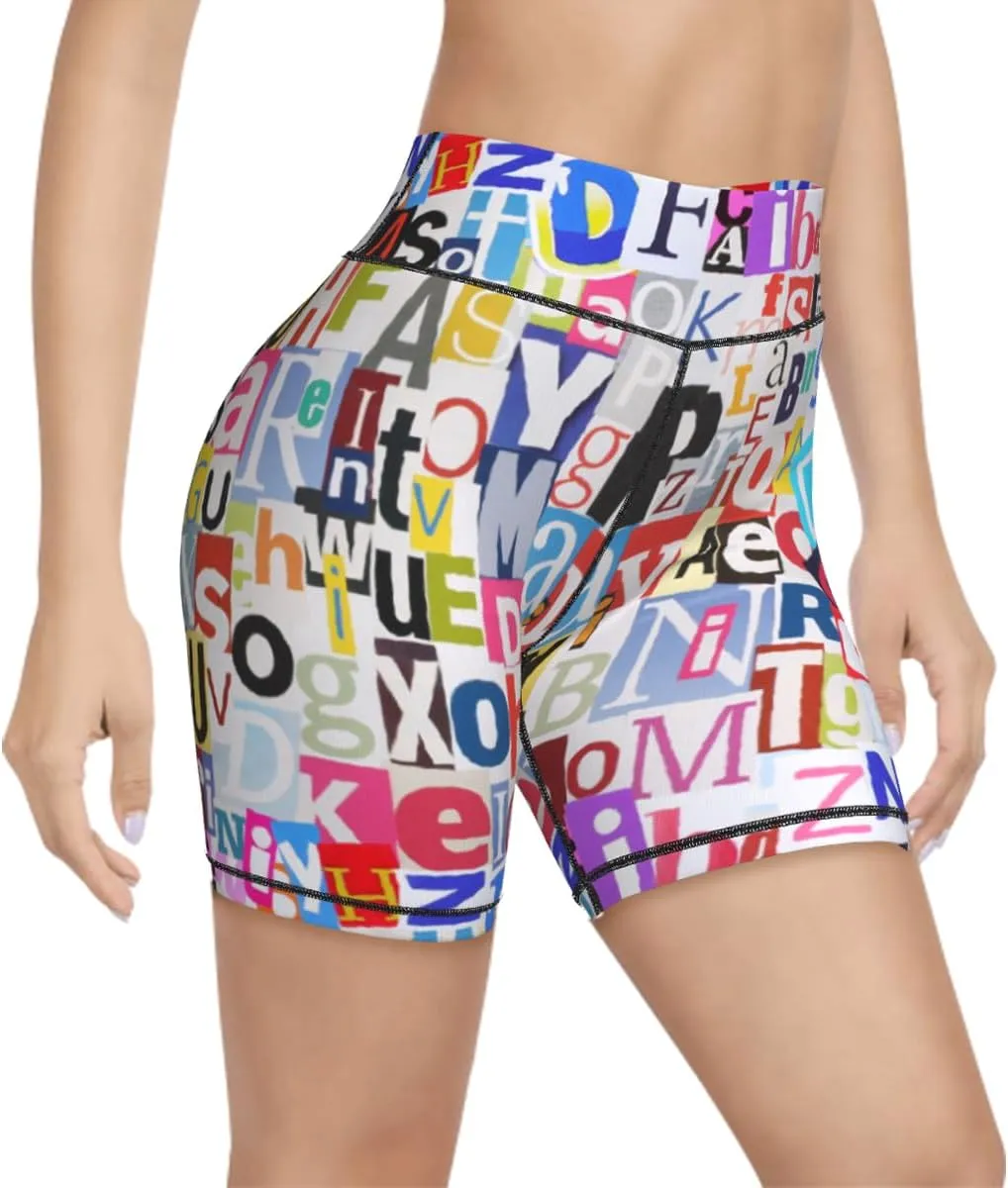 Women's Biker Shorts Tummy Control Yoga Short Exercise Workout Butt Lifting Tights Short Pants,