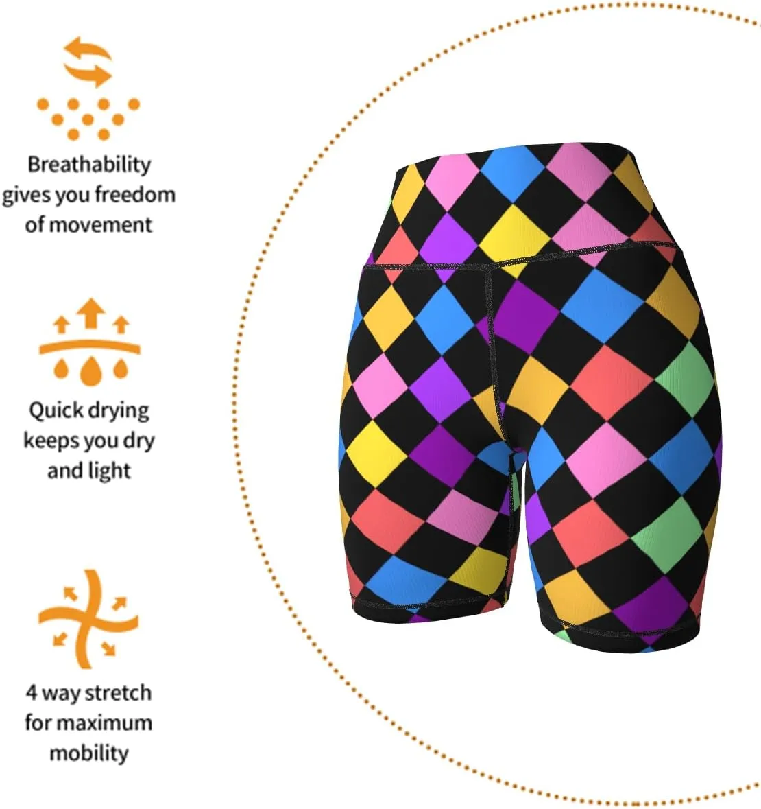 Women's Biker Shorts Tummy Control Yoga Short Exercise Workout Butt Lifting Tights Short Pants,