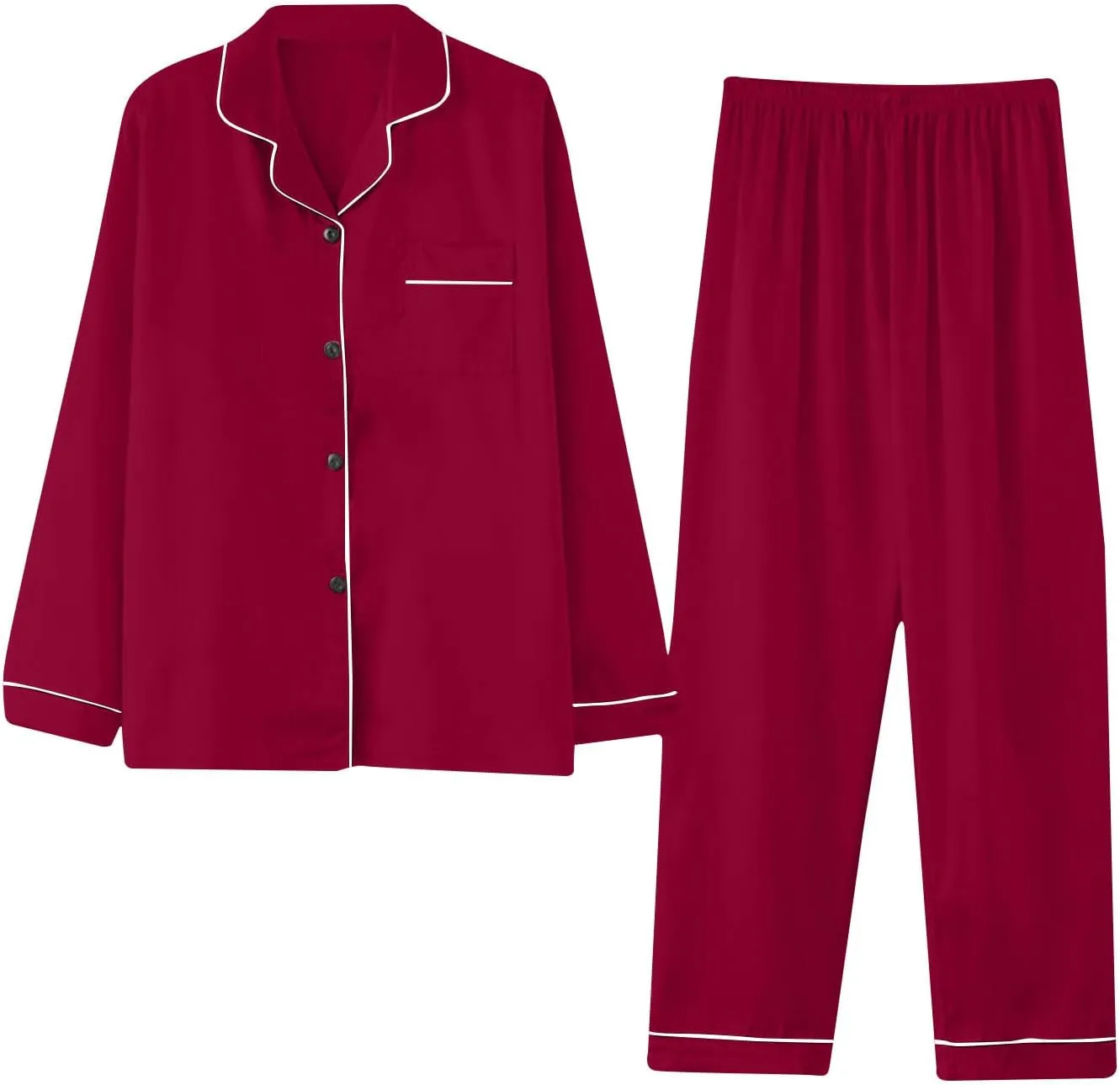 Womens Button Down Pajama Sets Long Sleeve Pj Set Loungewear Soft Lounge Set Outfits Sleepwear