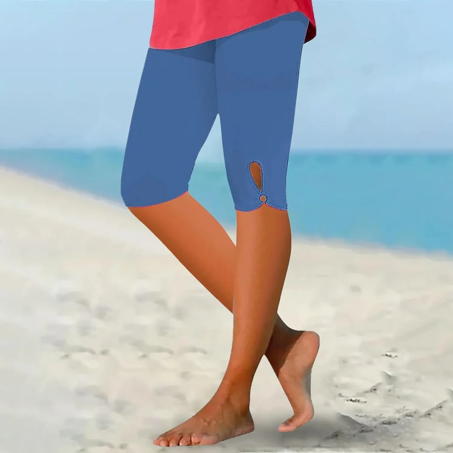 Womens Capri Leggings 2025 Casual Summer Capris Knee Length Crop Pants Ladies Lightweight Tight Yoga Workout Pant