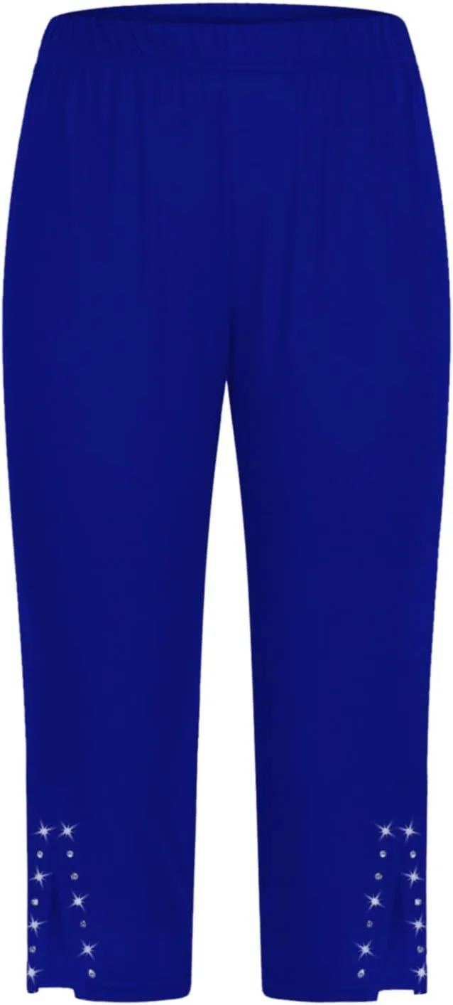 Womens Capris for Summer 2025 Dressy Cropped High Waist Yoga Pants Comfy Stretchy Leggings Casual Compression Pants