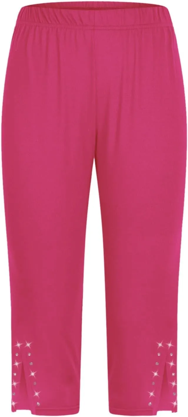 Womens Capris for Summer 2025 Dressy Cropped High Waist Yoga Pants Comfy Stretchy Leggings Casual Compression Pants
