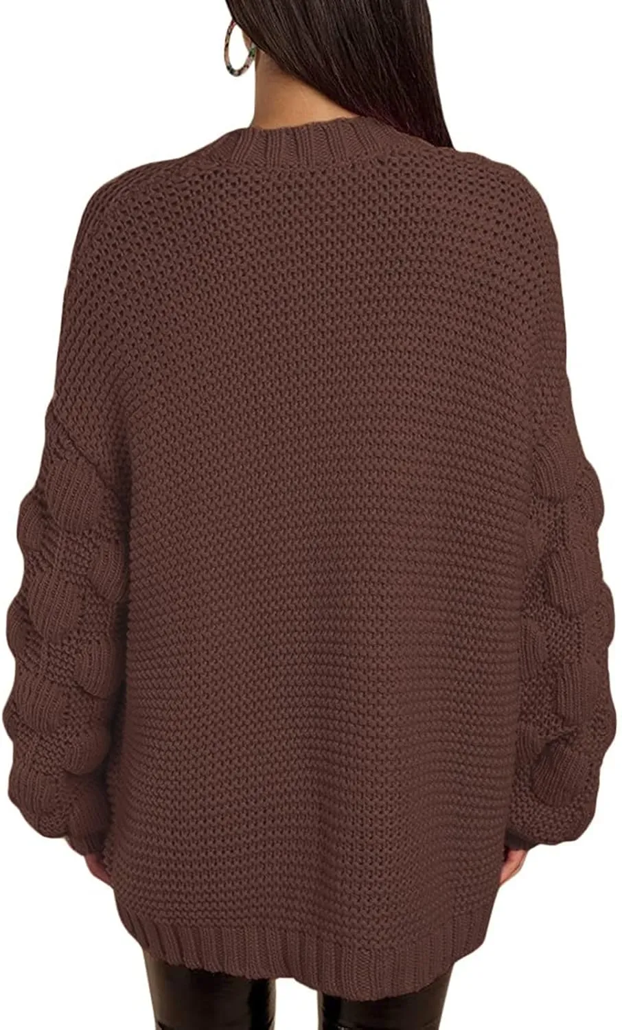 Women's Casual Warm Pullover Sweater Wool Knit Long Sleeve Knit Shirt Turtleneck Sweater Oversized Cardigan
