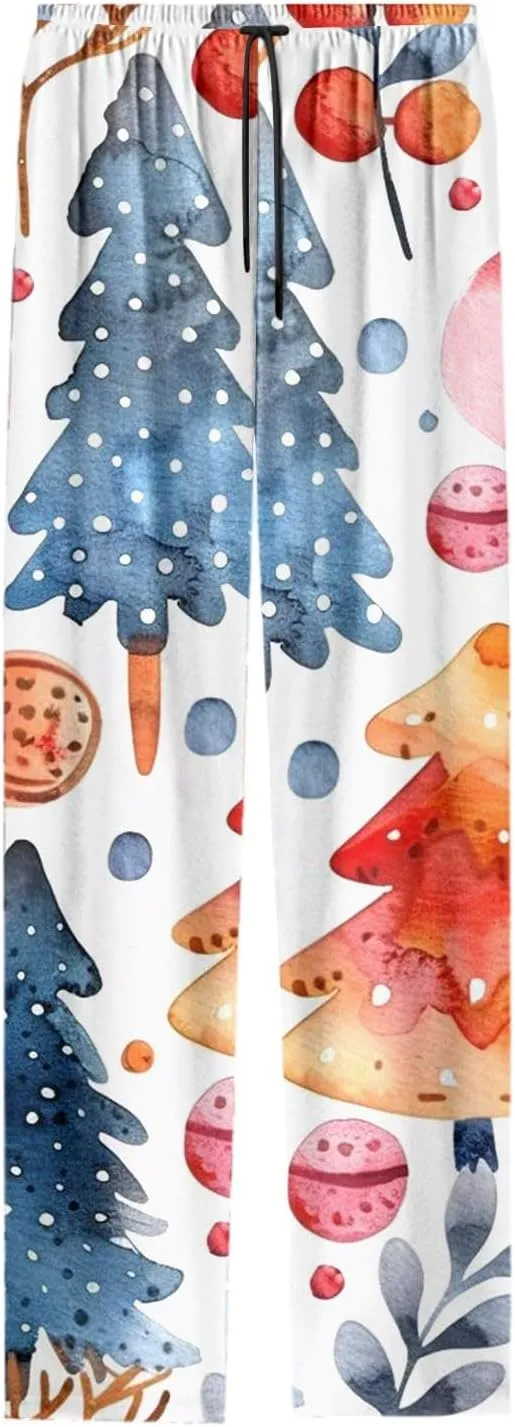 Womens Christmas Pajama Pants Funny Pajama Pant Loose Soft Comfortable Print Pj Bottoms Trousers Xmas