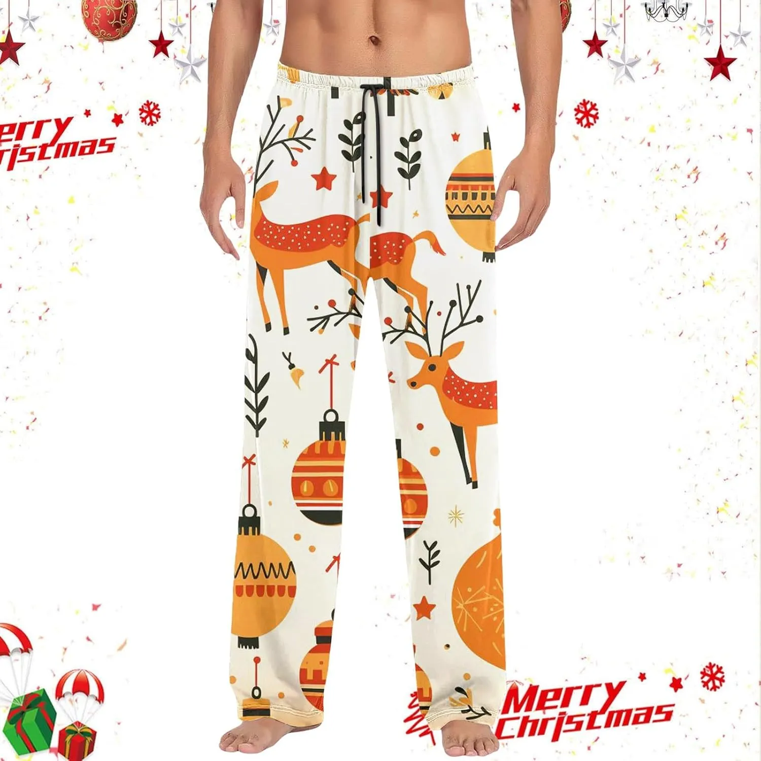 Women's Comfy Pajamas Christmas Pj Pants Funny Soft Comfy Wide Leg Trousers Bell Bottom Sleep Clothing