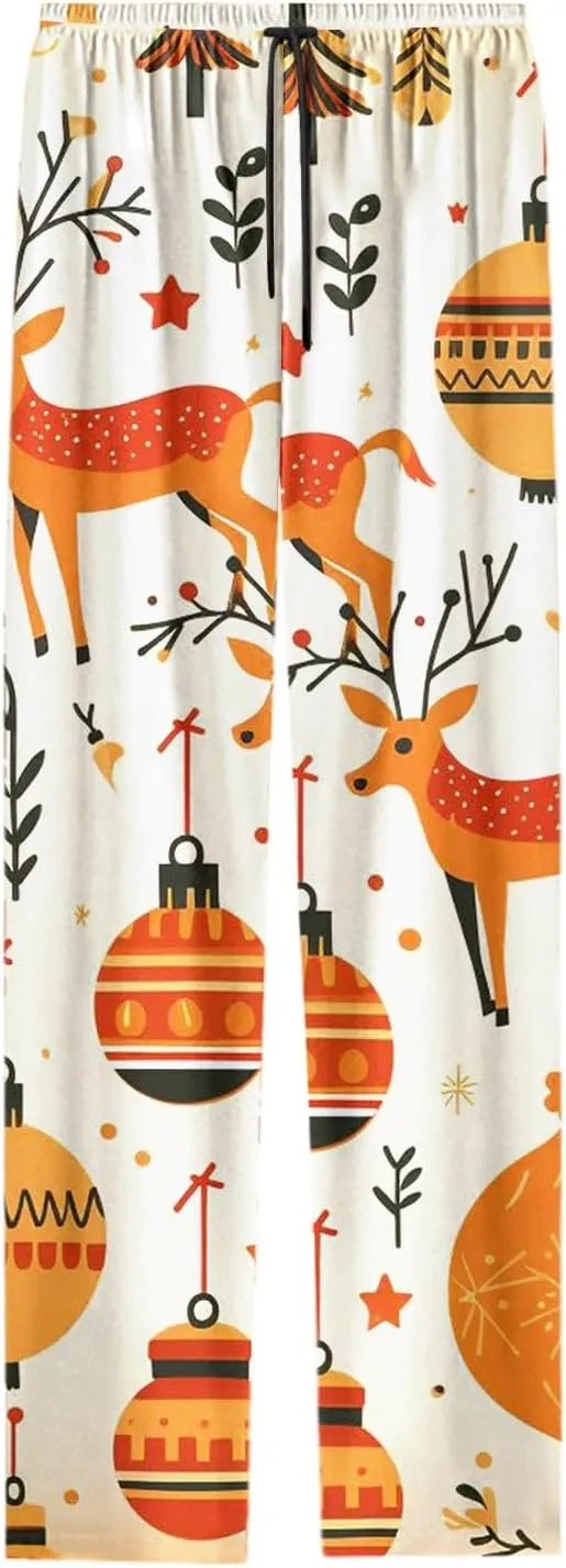Women's Comfy Pajamas Christmas Pj Pants Funny Soft Comfy Wide Leg Trousers Bell Bottom Sleep Clothing