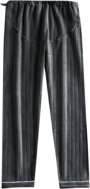 Womens Coral Fleece Pajama Pants Winter Thermal Bottoms Loose Lounge Sleepwear Elastic Waist Pjs Pants