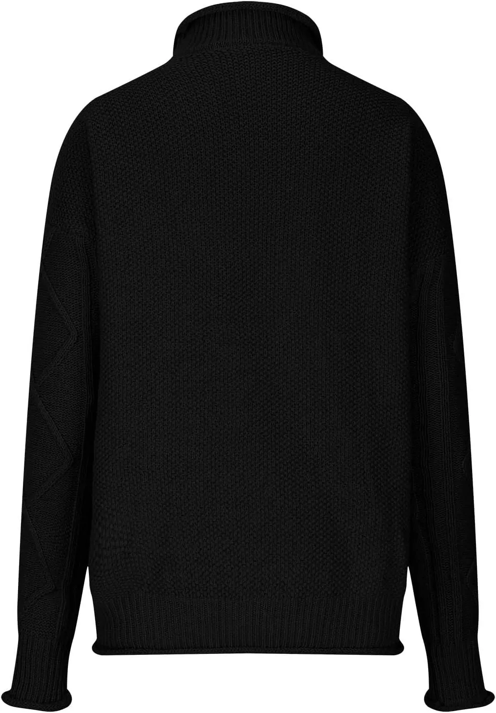 Womens Fall Clothes Fisherman Cable Knit Sweater Mock Neck Lantern Sleeve Knit Top Comfy Clothes for Flying