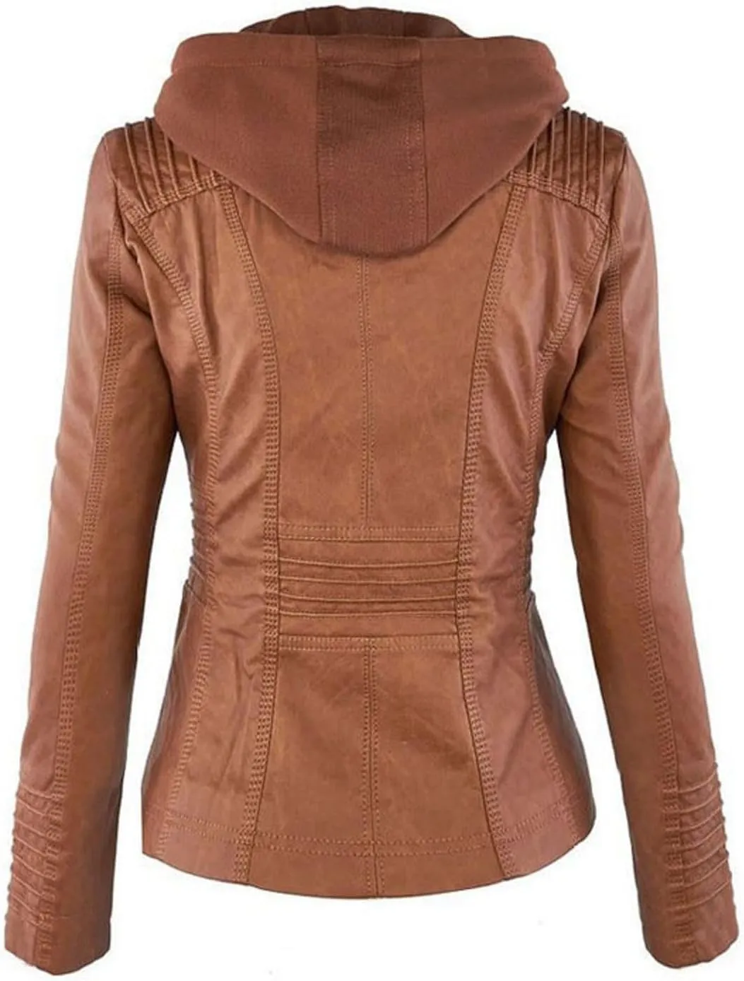 Women's Faux Leather Jackets Zip Up Motorcycle Jacket Pu Moto Biker Plus Size Outwear Fitted Slim Coat Lightweight