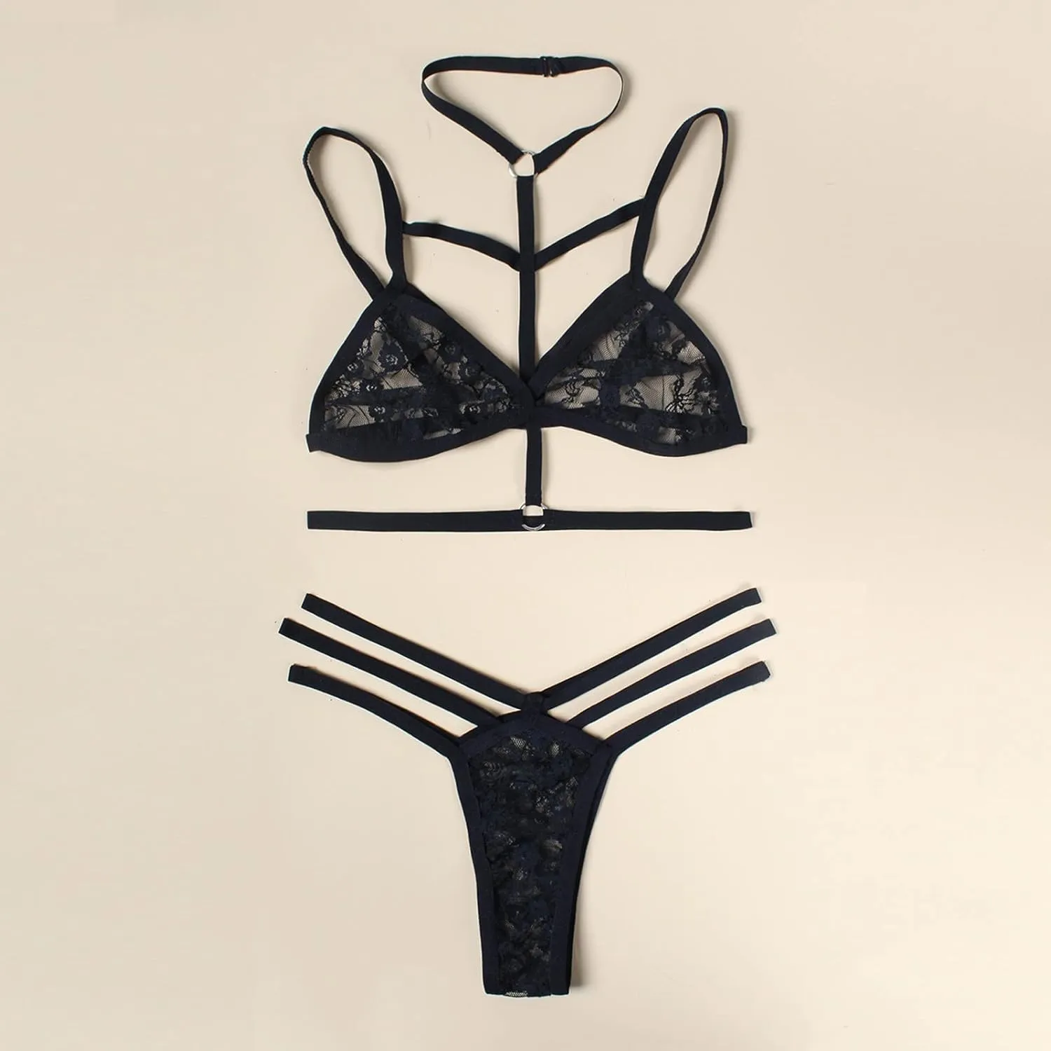 Womens Lingerie Set Lace Bralette and Panty Set Strappy Lace Lingerie Lingerie for Women