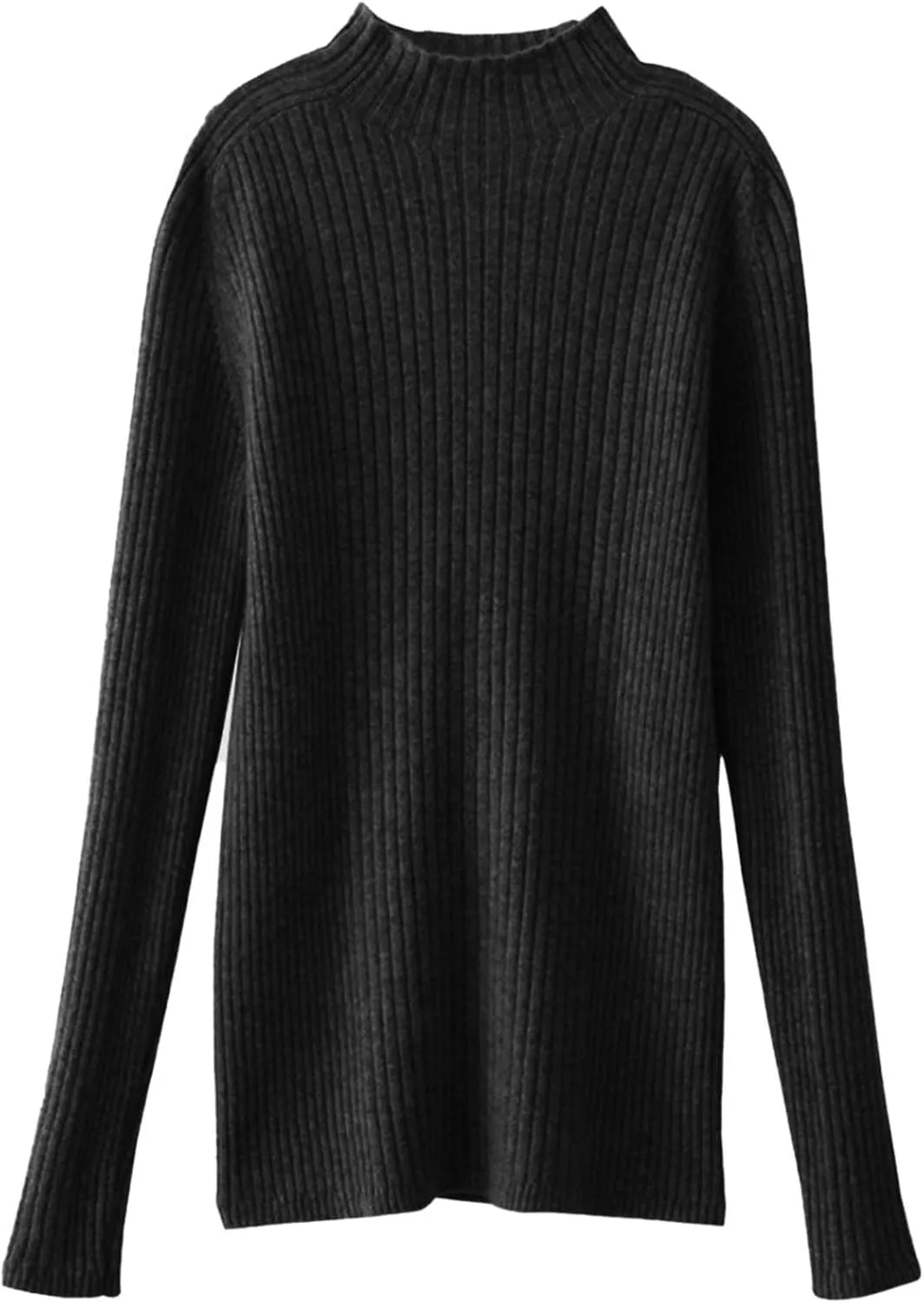 Womens Mock Turtleneck Ribbed Sweaters Slim Fit Sexy Basic Solid Knit Warm Classic Long Sleeve Sweater Pullover Tops