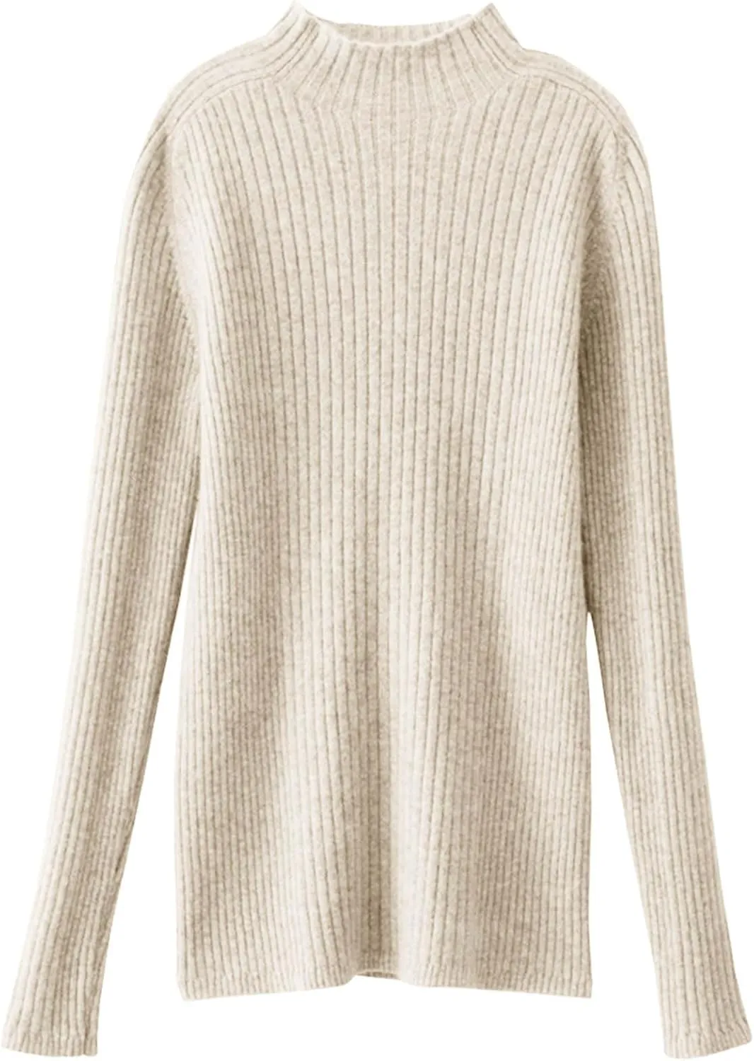 Womens Mock Turtleneck Ribbed Sweaters Slim Fit Sexy Basic Solid Knit Warm Classic Long Sleeve Sweater Pullover Tops