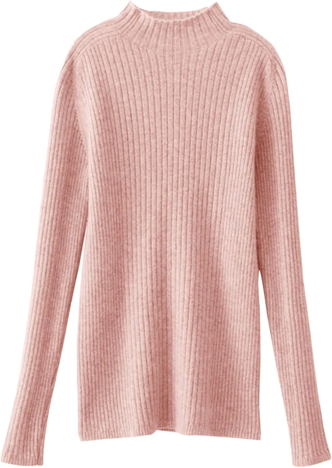 Womens Mock Turtleneck Ribbed Sweaters Slim Fit Sexy Basic Solid Knit Warm Classic Long Sleeve Sweater Pullover Tops