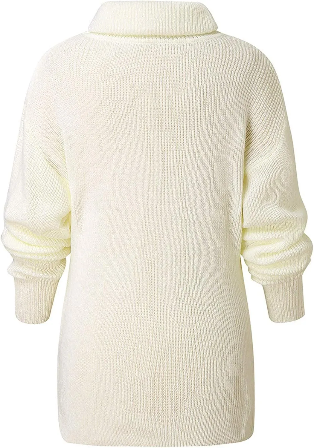 Women's Oversized Turtleneck Long Sleeve Casual Pullover Solid Color Cute Knit Sweater Casual Winter Pullover Jumper