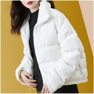 Women's Puffer Down Jacket Waterproof Warm Outdoor Sports Coat Winter Outwear Warm Overcoat (Color : White, Size : X-Large)