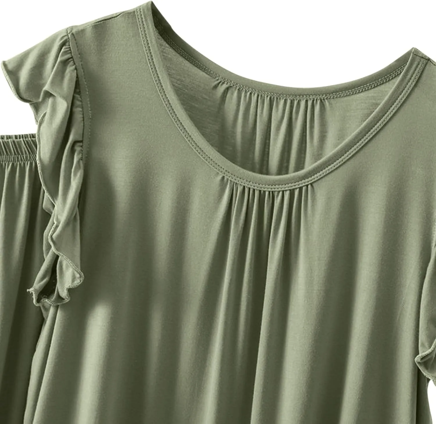 Womens Ruffle Lounge Set 2 Piece Pjs Sleeveless Sexy Sleepwear Loose Comfy Cami Top and Shorts Pajamas Home Wear