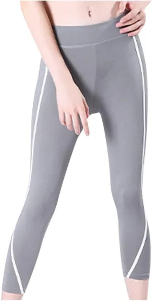 Womens Seamless High Waist Tummy Control Leggings Butt Lift Yoga Pants Workout Tights Compression Leggings (Gray, L)