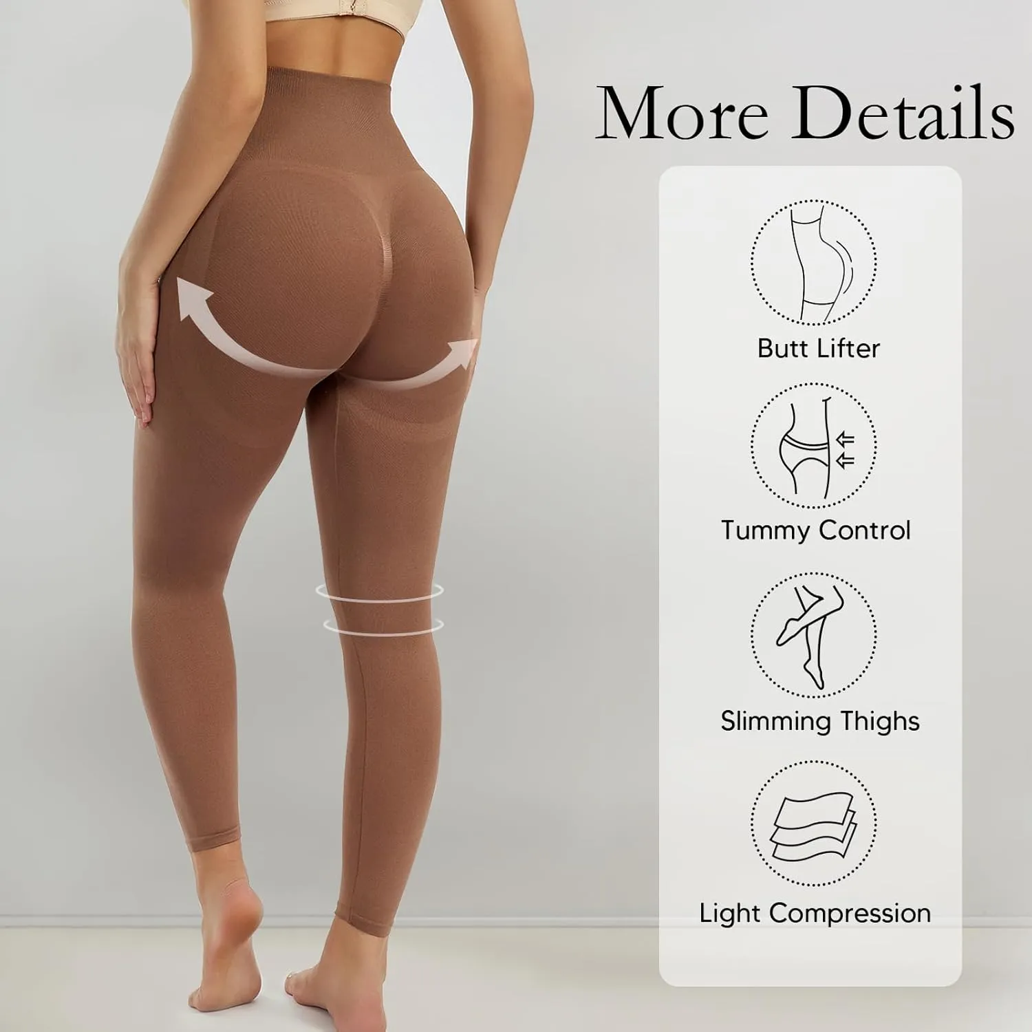 Women's Shapewear Leggings, High Waist Compression Pants, Footless Tights, Tummy Control, Butt Lift Body Shaper