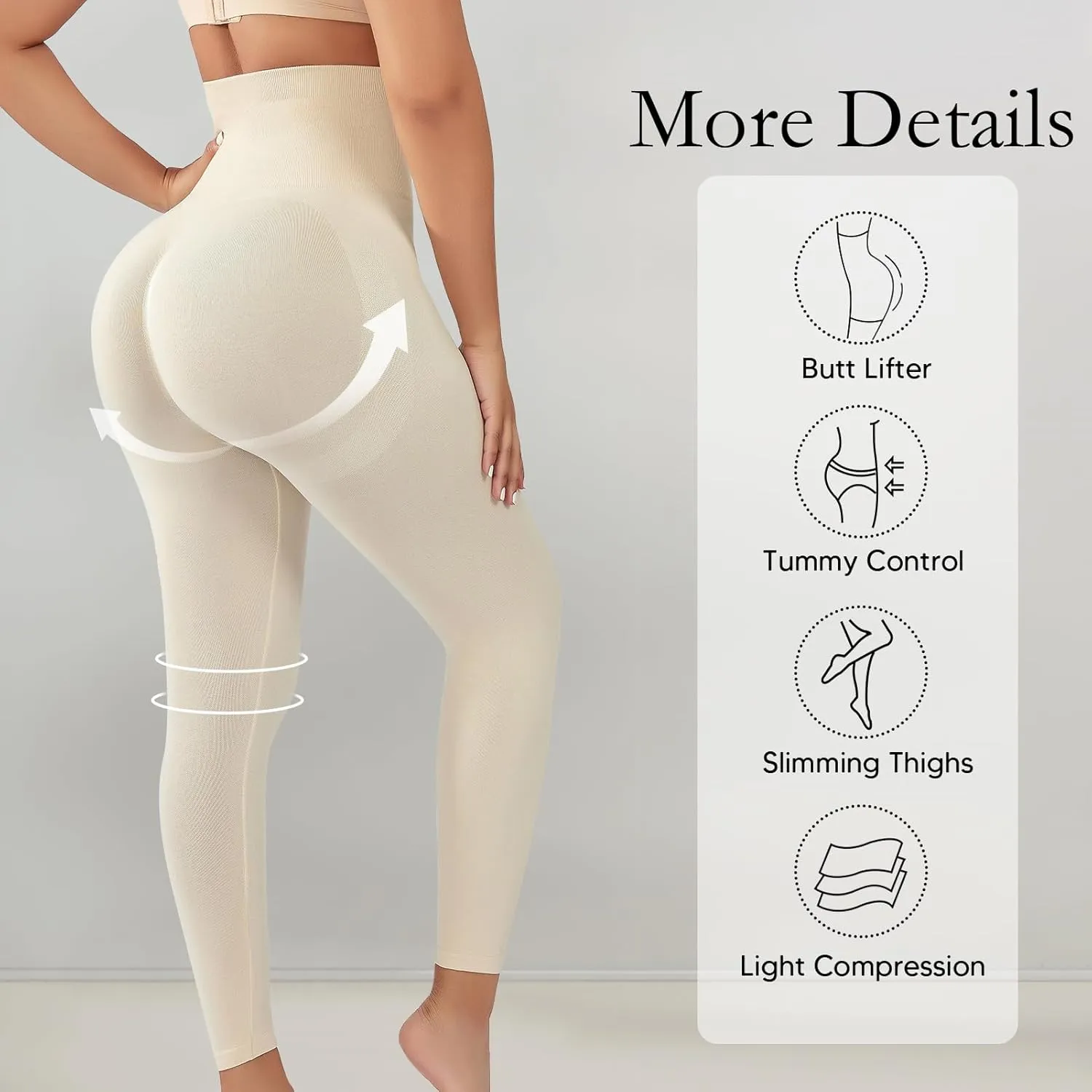 Women's Shapewear Leggings, High Waist Compression Pants, Footless Tights, Tummy Control, Butt Lift Body Shaper