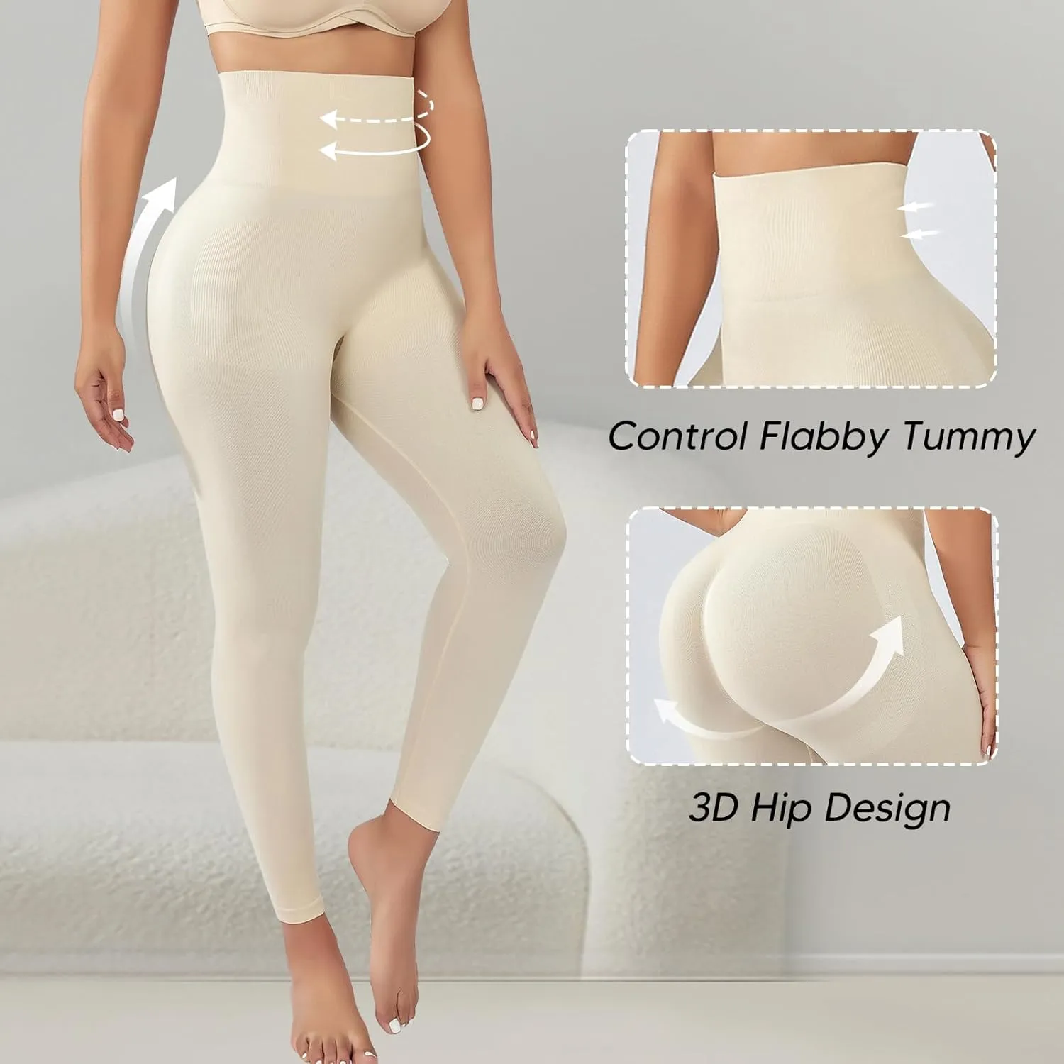 Women's Shapewear Leggings, High Waist Compression Pants, Footless Tights, Tummy Control, Butt Lift Body Shaper