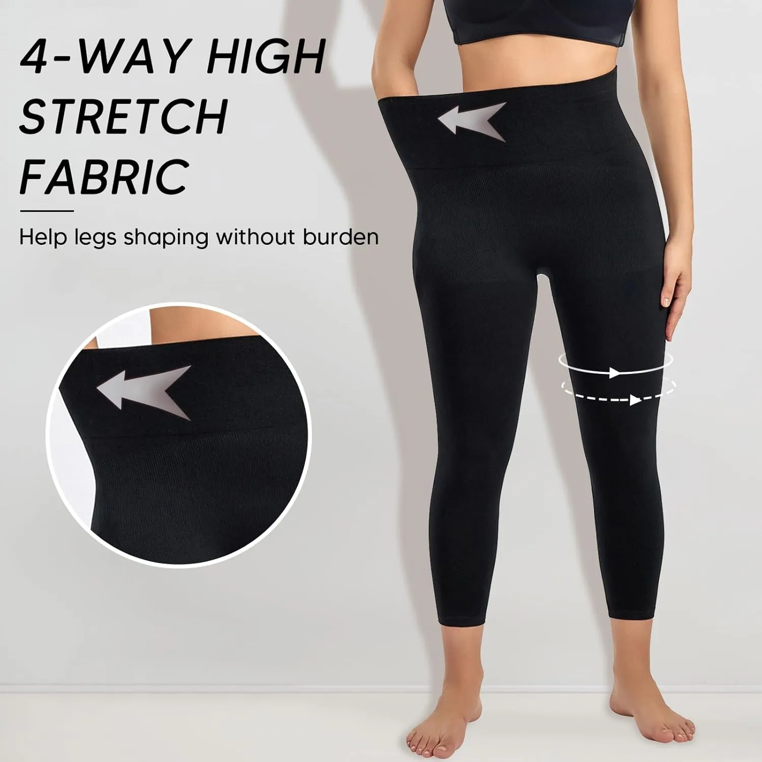 Women's Shapewear Leggings, High Waist Compression Pants, Footless Tights, Tummy Control, Butt Lift Body Shaper