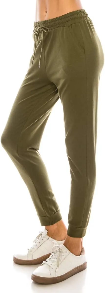 Women's Soft Fleece Jogger Pants Drawstring Pockets Premium Warm Track Sweatpants