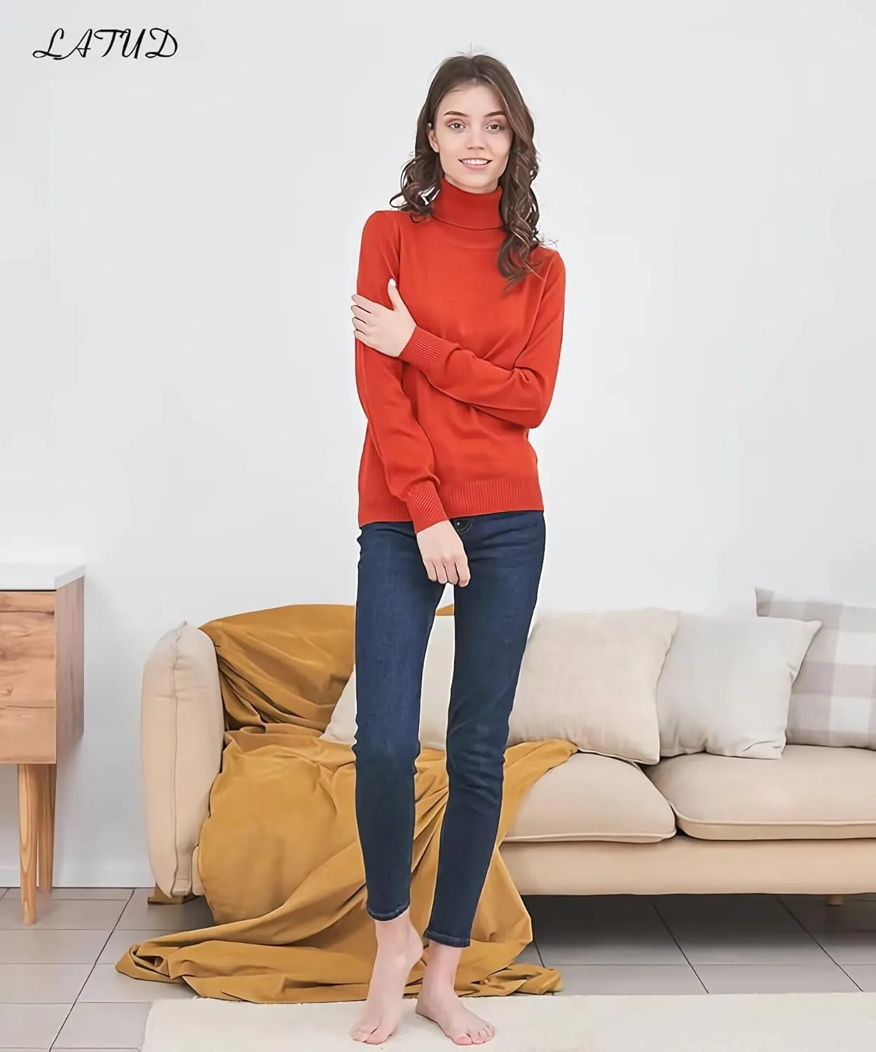 Womens' Turtleneck Knit Sweater