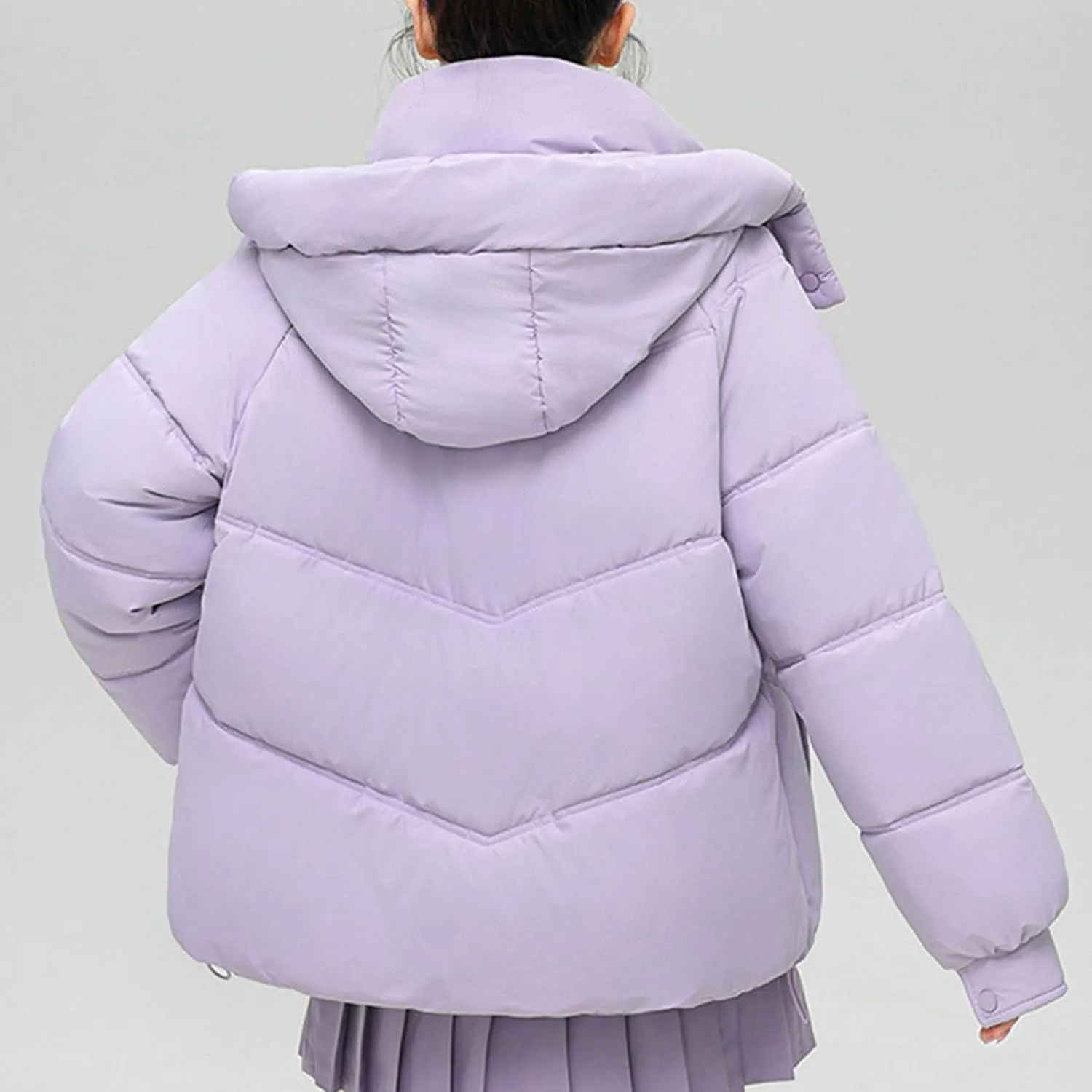 Women's Warm Winter Coat Waterproof Ski Jacket Padded Puffy Overcoat With Hood Trendy Warm Cropped Outwear Coats