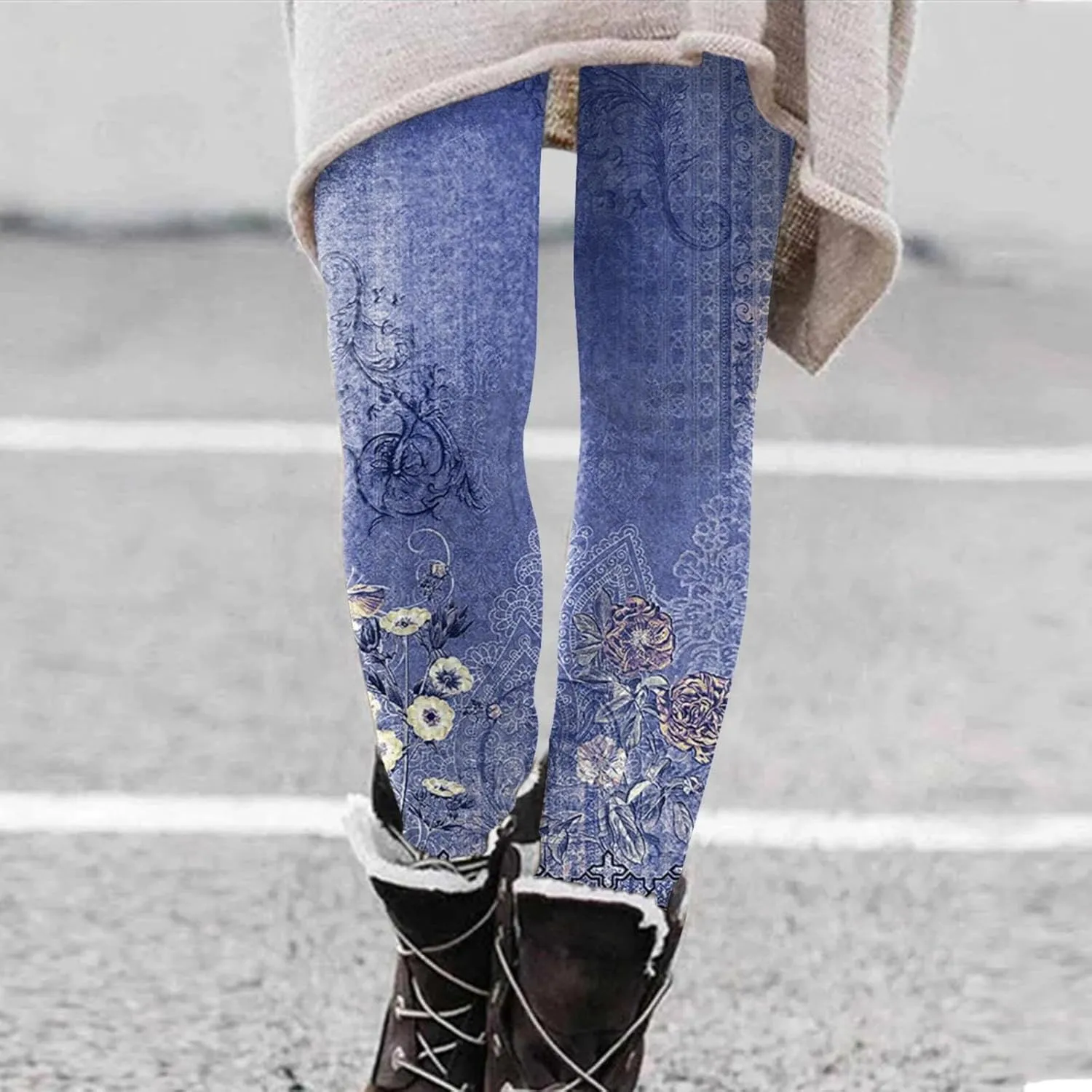 Workout Leggings for Women Seamless Vintage Printed Tights Womens Holiday Legging Yoga Pants Halloween